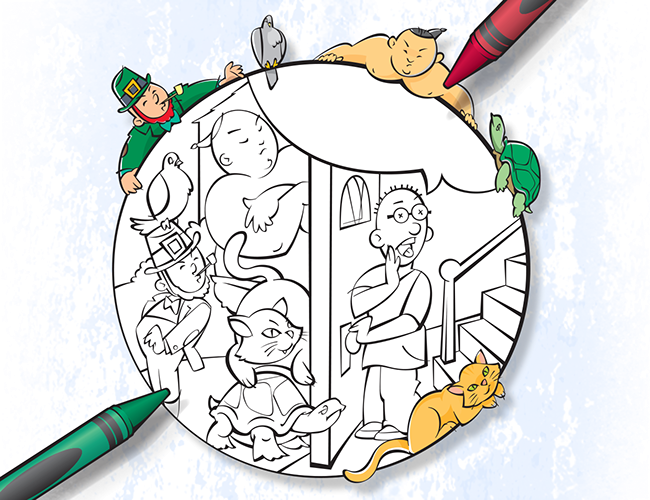 LePine Studios - 2Cool2Start: cartoon illustration of kid's coloring book