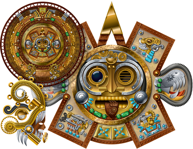 LePine Studios - Dark Energy Creations: Vector Steampunk Interpretation of Aztec Calendar