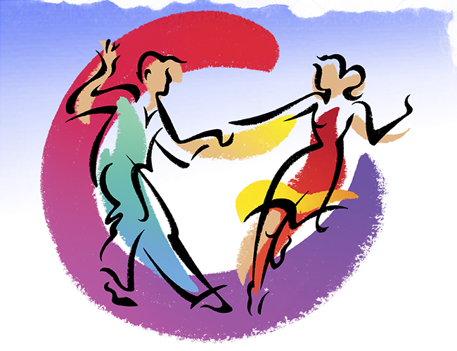 LePine Studios - Buffalo Niagara Enterprise: sock hop dancers as quick paint strokes