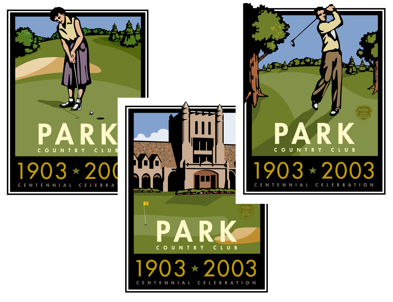 LePine Studios - Park Country Club: Centennial celebration graphic posters for the Park Country Club