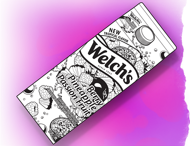 LePine Studios - Welch's: fruit drink carton in graphic form for slick sheet